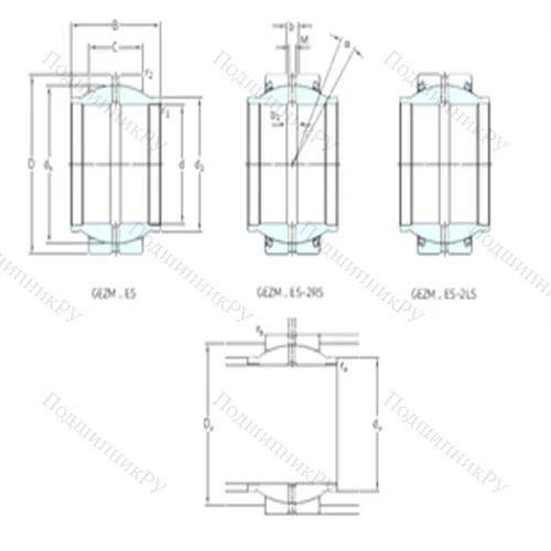 Подшипник скольжения сферический GEZM 308ES-2RS