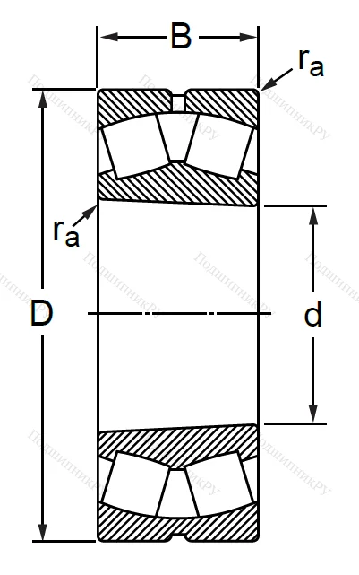 Сферический роликовый подшипник с конической посадкой на вал 30-113617 Н (22317 KMBC 3W 33)