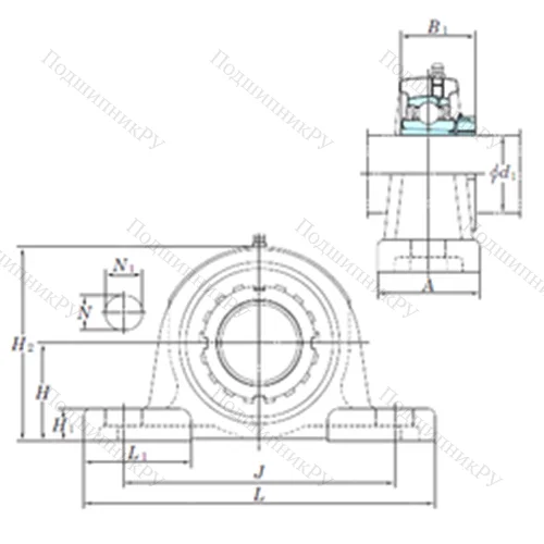 Подшипниковый узел шариковый радиальный UKP 310