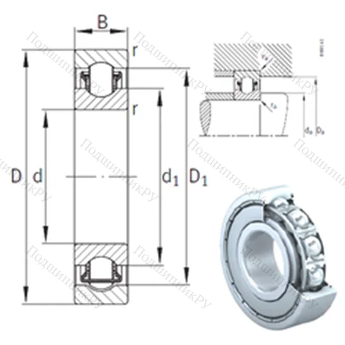Подшипник с шариковыми роликами (ball roller) радиальный BXRE 007-2Z