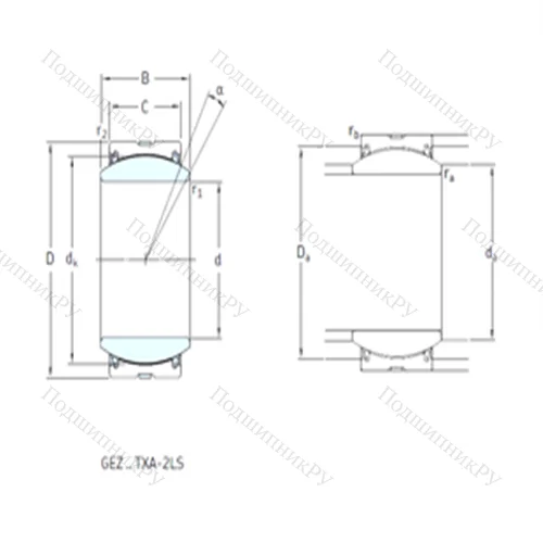 Подшипник скольжения сферический GEZ 212TXE-2LS