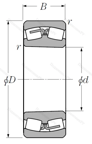 Сферический роликовый подшипник с конической посадкой на вал 22220 BKD 1 от производителя  NTN