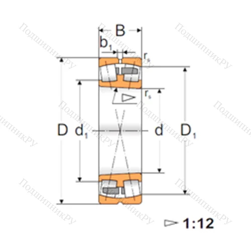 Подшипник роликовый радиальный самоцентрирующийся 22212K