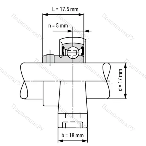 Подшипниковый узел SS KP 003 ST - Вал: 17 мм от производителя  LPZ