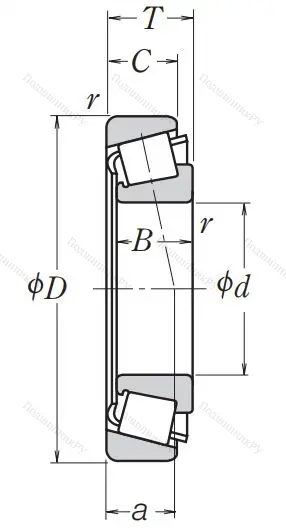Конический роликовый подшипник HR 32304 J