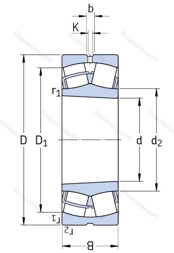 Сферический роликовый подшипник с конической посадкой на вал 22336 CCK/W 33 от производителя  SKF