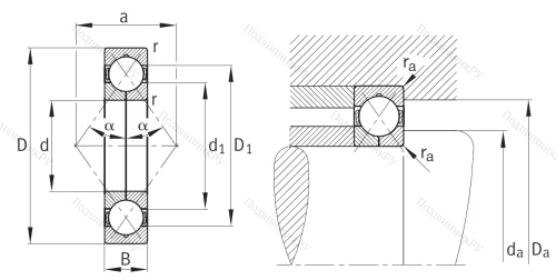 Радиально-упорный шариковый подшипник QJ 315 N 2MPA от производителя  FAG