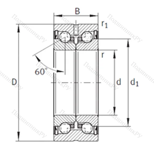 Подшипник шариковый упорно-радиальный ZKLN 0832-2RS