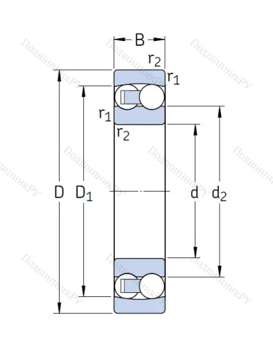Двухрядный шариковый подшипник 2206 ETN 9/C 3 от производителя  SKF