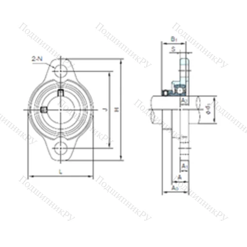 Подшипниковый узел шариковый радиальный UFL 08