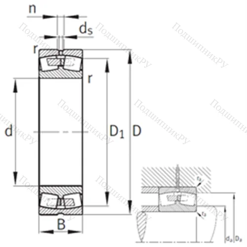 Подшипник роликовый радиальный самоцентрирующийся 23272-B-MB