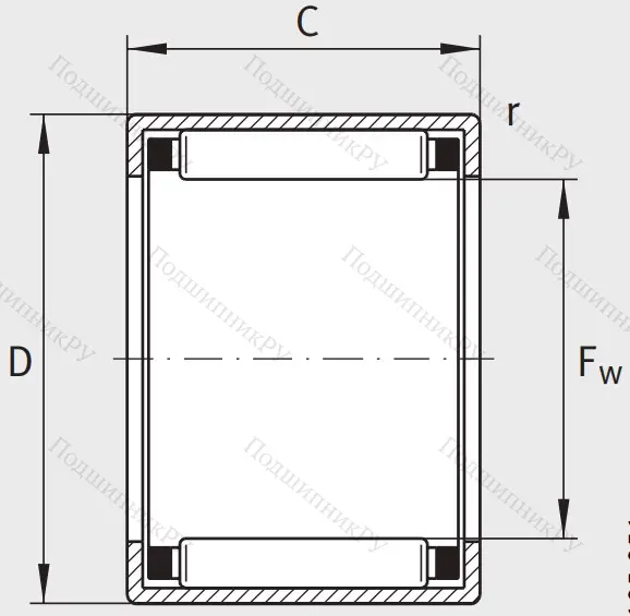 Игольчатый подшипник HK 1312 B