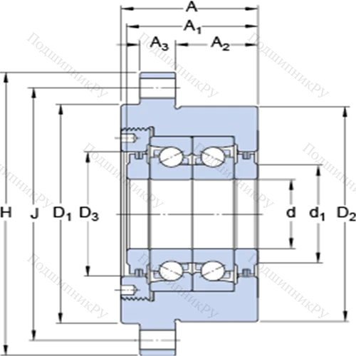 Прецизионные упорно-радиальные шарикоподшипники для винтовых передач, узел-картридж с фланцевым корпусом FBSA 204/DB