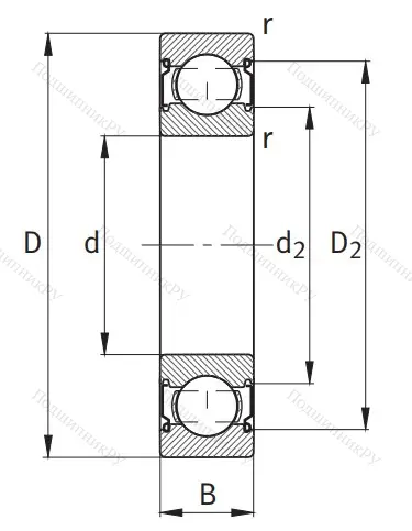 Однорядный шариковый подшипник 6201 C 2Z от производителя  FAG