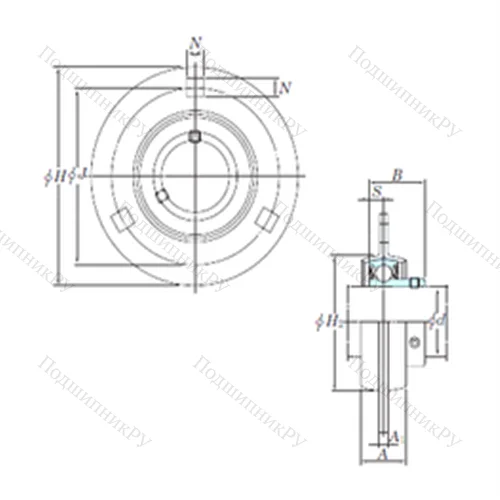 Подшипниковый узел шариковый радиальный SBPF 207-23
