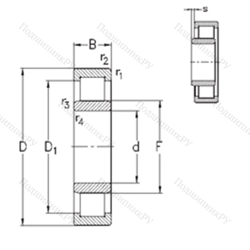 Подшипник роликовый радиальный NU 2212-E-TVP 3