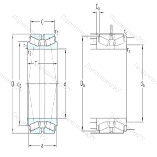 Подшипник роликовый радиально-упорный спаренный 32936T 135/DBC 260