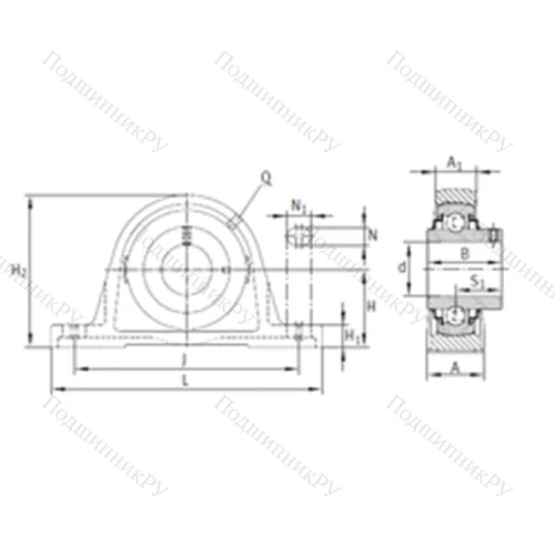 Подшипниковый узел шариковый радиальный RASEY 20-N
