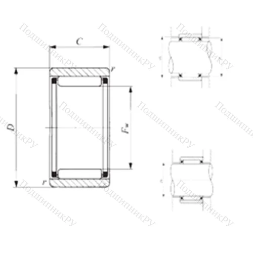 Подшипник игольчатый радиальный RNAF 709030