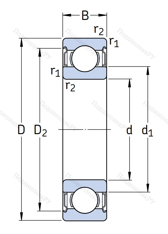 Высокотемпературный подшипник 6306 2Z/C 3 WT