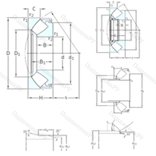 Подшипник роликовый упорно-радиальный 29388EM