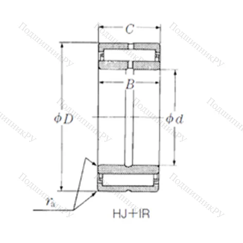 Подшипник игольчатый радиальный HJ-8811248 + IR-728848