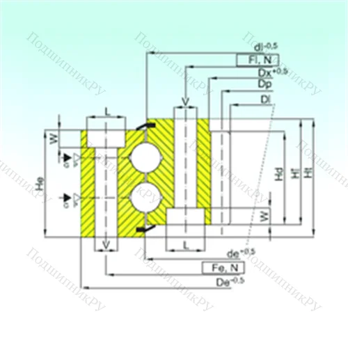 Подшипник шариковый опорно-поворотный ZB 2.35.2003.400-1SPPN