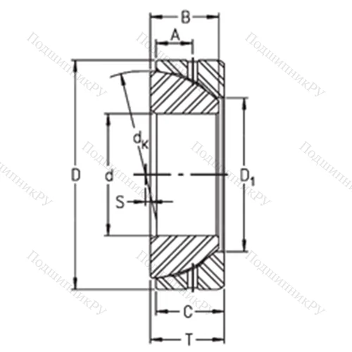 Подшипник скольжения сферический GE 50SX