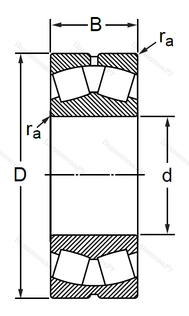 Сферический роликовый подшипник с конической посадкой на вал 1153616 АН (22316 CKW 33)