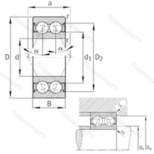 Подшипник шариковый радиально-упорный 3203-B-2Z-TVH