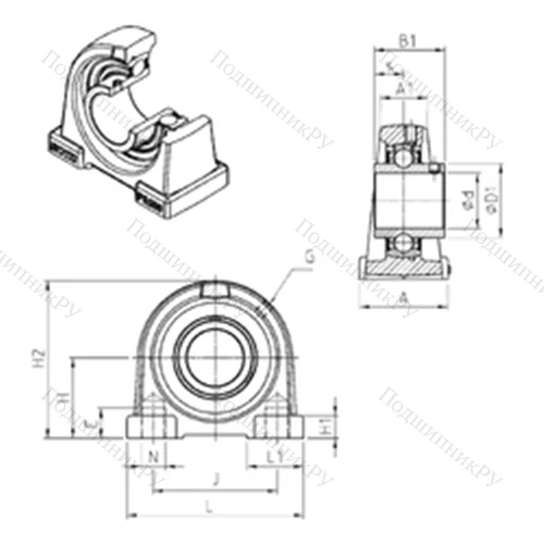 Подшипниковый узел шариковый радиальный UCPA 212