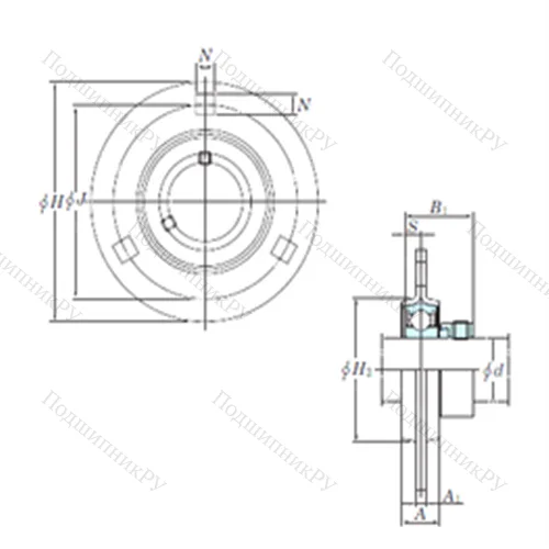 Подшипниковый узел шариковый радиальный SAPF 206-19