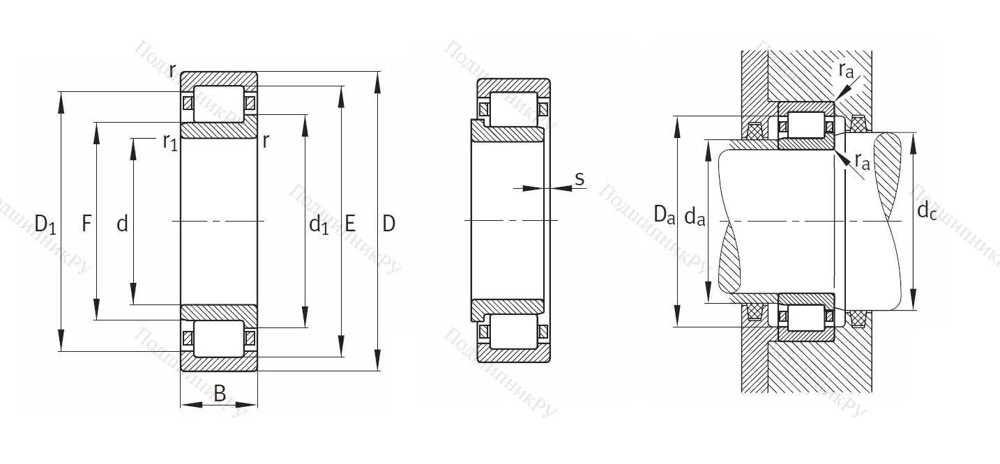 Роликовый цилиндрический подшипник NJ 204 E XL TVP 2