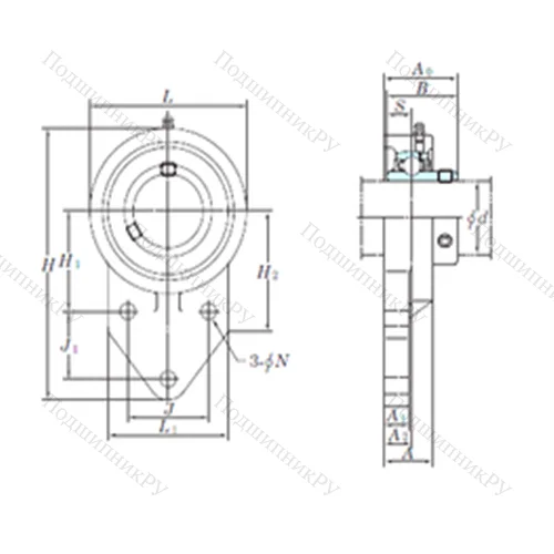 Подшипниковый узел шариковый радиальный UCFB 208