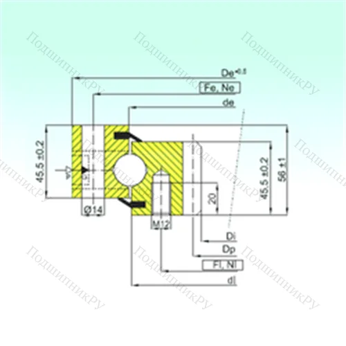Подшипник шариковый опорно-поворотный ZB 1.20.0414.200-1SPTN