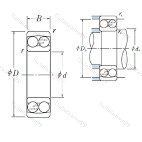 Подшипник шариковый радиальный самоцентрирующийся 1316