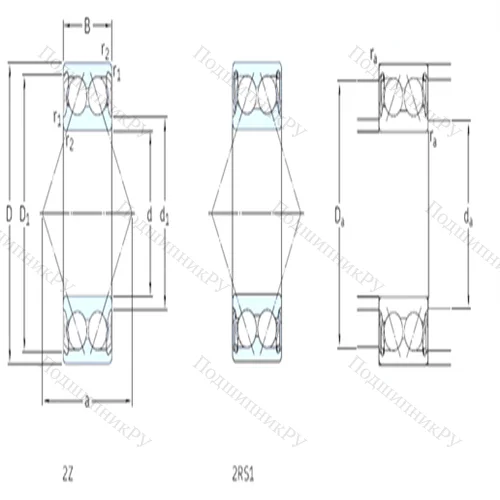 Подшипник шариковый радиально-упорный 3203A-2RS 1