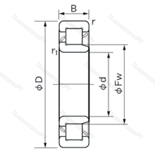 Подшипник роликовый радиальный NJ 226