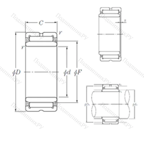 Подшипник игольчатый радиальный NK 14/20R+IR 10?14?20