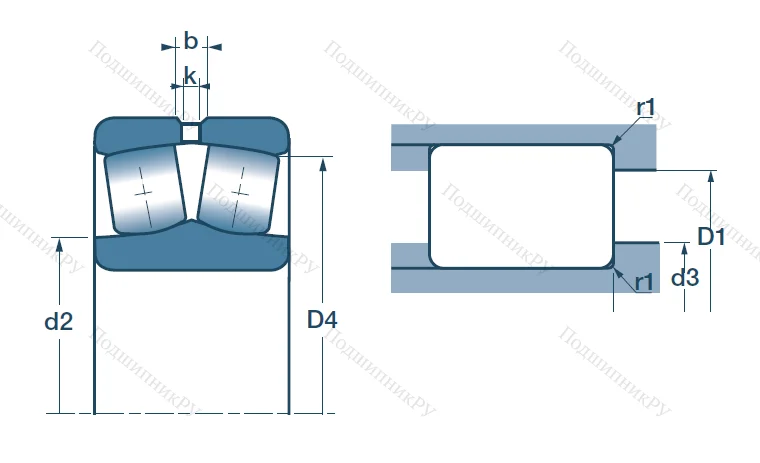 Сферический роликовый подшипник 22206 EAW 33 C 3