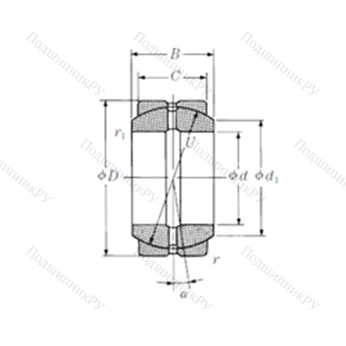 Подшипник скольжения сферический 70FSF 105