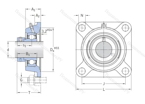 Подшипниковый узел FY 45 FM в Сургуте