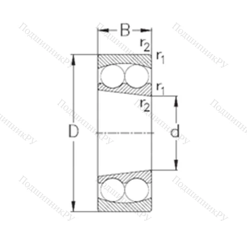 Подшипник шариковый радиальный самоцентрирующийся 1312-K