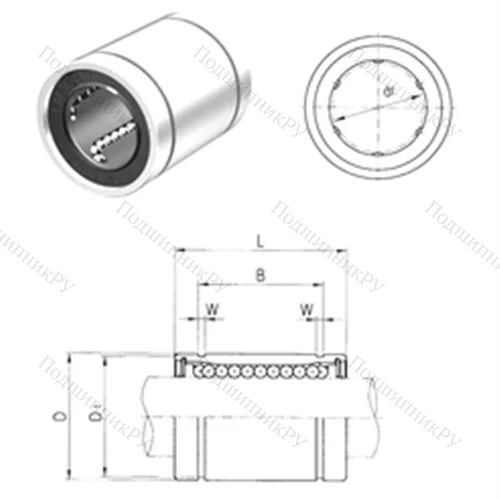 Подшипник шариковый линейный LM 35UU