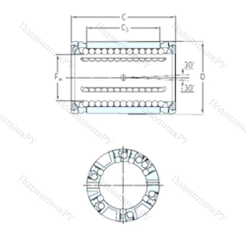 Подшипник шариковый линейный LBCD 16 A-2LS