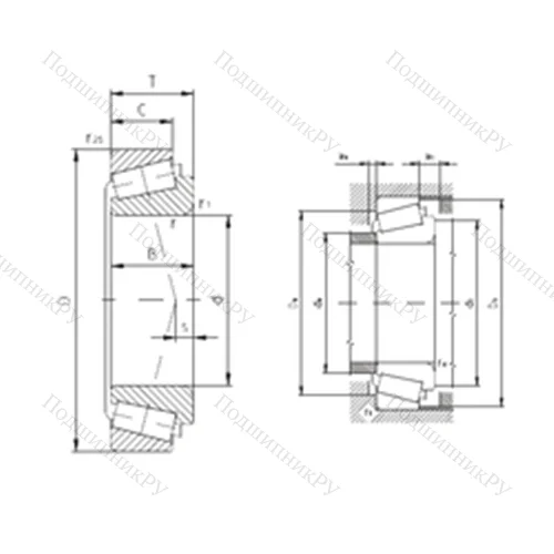 Подшипник роликовый радиально-упорный K-JL 69349/K-JL 69310