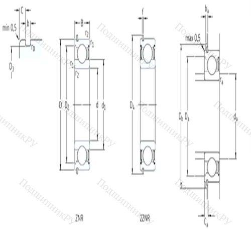 Подшипник шариковый радиальный 214-ZNR
