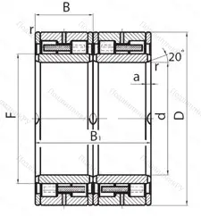 Модификация подшипника 4627/630ХУ2 размер 630x850x265