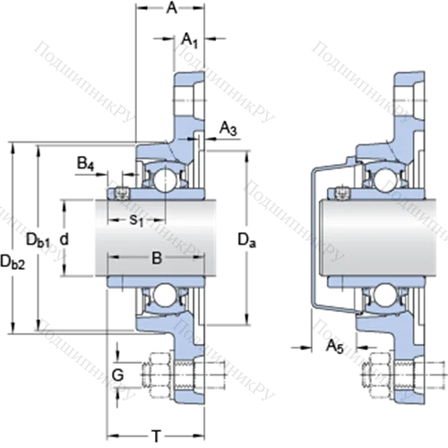 Фланцевые подшипниковые узлы типа Y (корпус типа Y-TECH, овальный фланец, крепление стопорными винтами) FYTB 25 TDW
