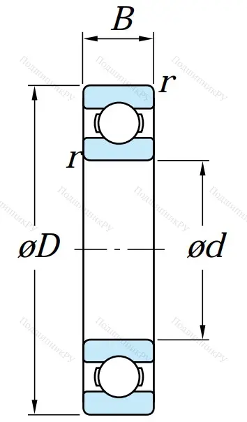 Однорядный шариковый подшипник 6012 CM